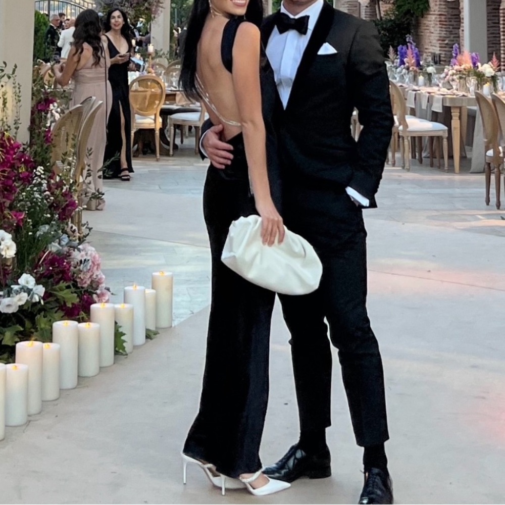 The Bar Pierre Silk Satin Cowl Back Gown